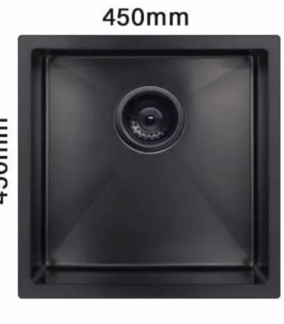 Nano Scratch Resistant Sandblasted Nano Glaze Sink - Gun Metal / Black - 450x450x220mm | CJ-SINK-1N-1-GB