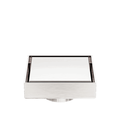 Nero 100mm Square Tile Insert Floor Waste 50mm Outlet Brushed Nickel | NRFW006BN