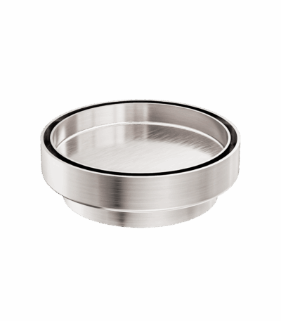 Nero 130mm Round Tile Insert Floor Waste 100mm Outlet Brushed Nickel | NRFW005BN