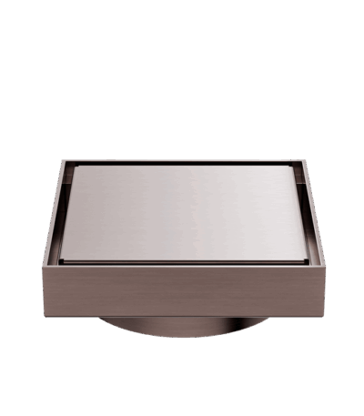 Nero 130mm Square Tile Insert Floor Waste 100mm Outlet Brushed Bronze | NRFW008BZ