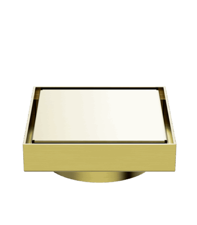 Nero 130mm Square Tile Insert Floor Waste 100mm Outlet Brushed Gold | NRFW008BG