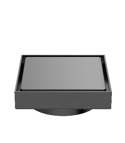 Nero 130mm Square Tile Insert Floor Waste 100mm Outlet Gun Metal | NRFW008GM