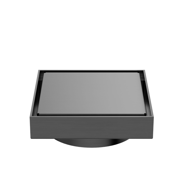 Nero 130mm Square Tile Insert Floor Waste 100mm Outlet Gun Metal | NRFW008GM