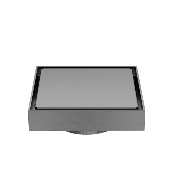 Nero 130mm Square Tile Insert Floor Waste 80mm Outlet Gun Metal | NRFW007GM