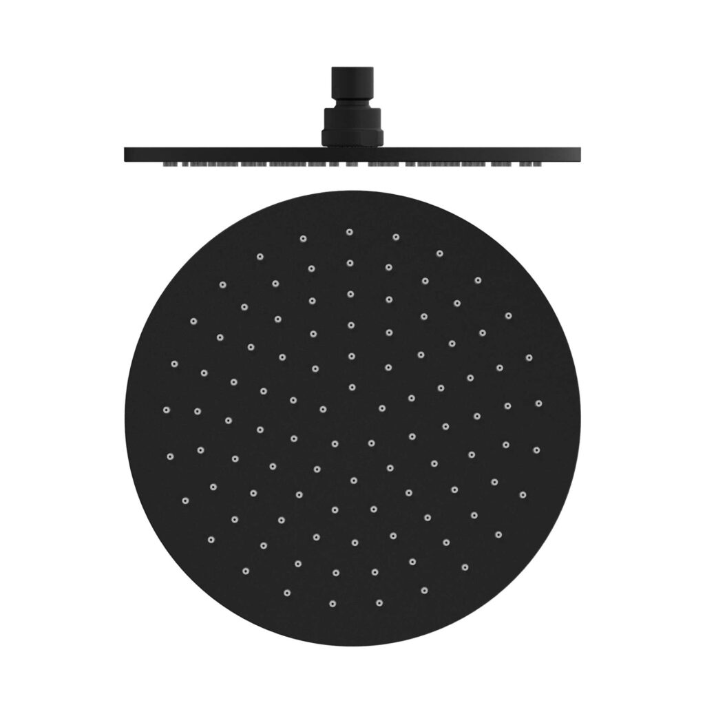 Nero 250mm Round Shower Head Matte Black | NRROA1001MB