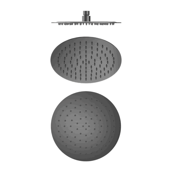 Nero 250mm Round Stainless Steel Shower Head 4 Star Rating Gun Metal | NR507036GM