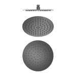Nero 250mm Round Stainless Steel Shower Head 4 Star Rating Gun Metal | NR507036GM