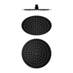 Nero 250mm Round Stainless Steel Shower Head 4 Star Rating Matte Black | NR507036MB