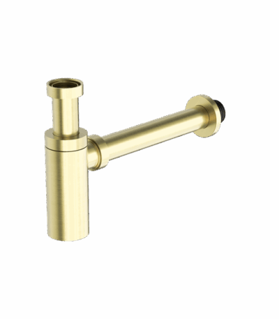 Nero 40mm Round Bottle Trap Brushed Gold | NRA186wBG