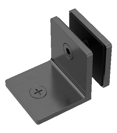 Nero 90 Degree Glass To Wall Bracket 10mm Glass Gun Metal | NRSH204GM
