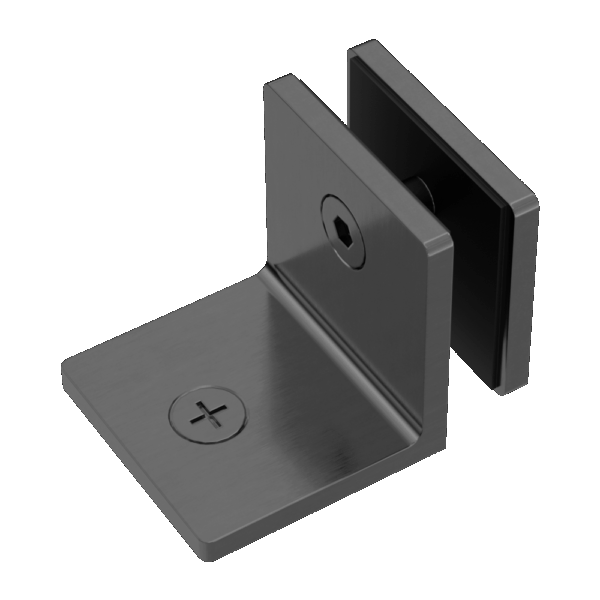Nero 90 Degree Glass To Wall Bracket 10mm Glass Gun Metal | NRSH204GM