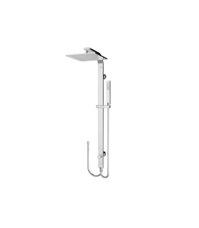 Nero Astra Rain Square Twin Shower Double Hose Chrome | NR281305dCH