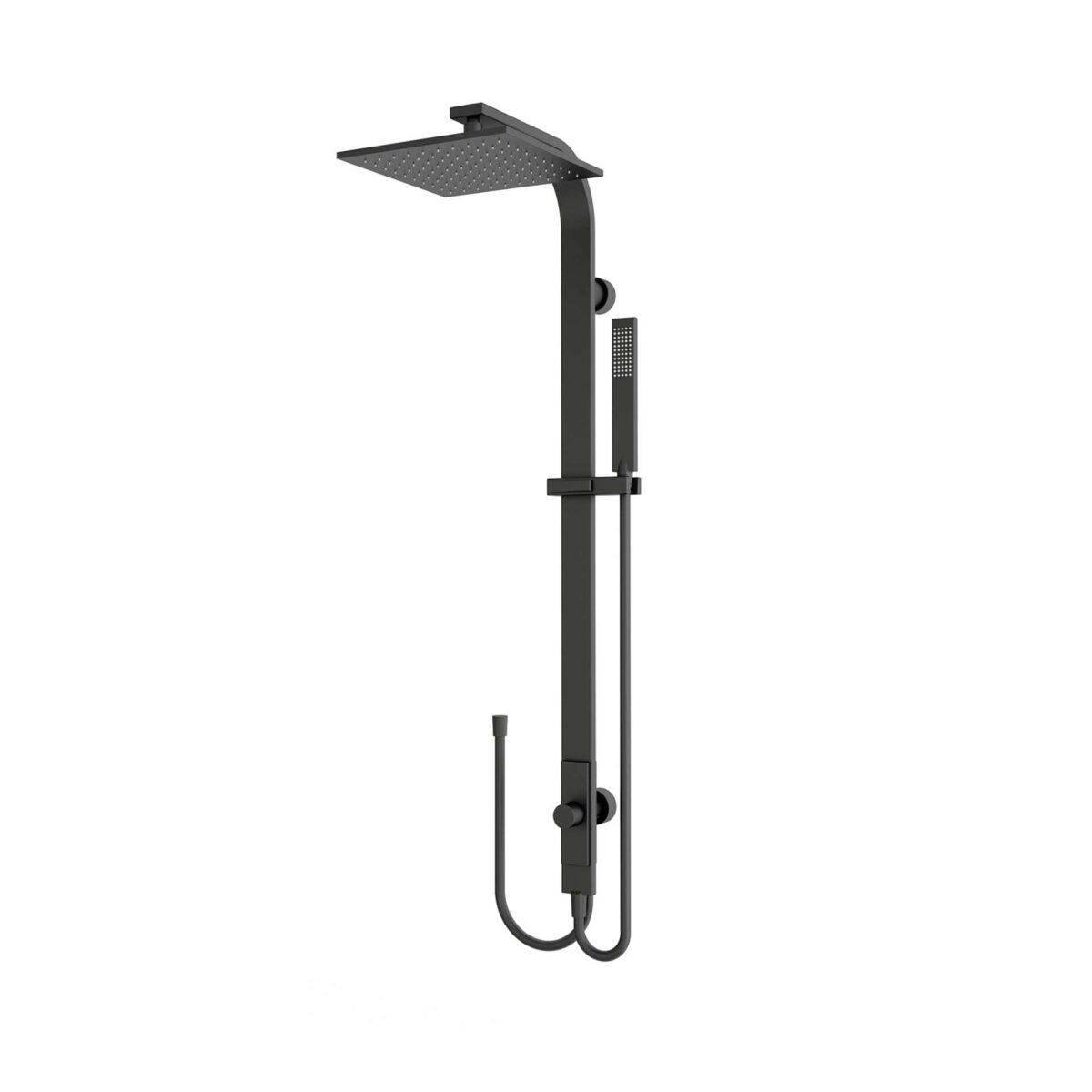 Nero Astra Rain Square Twin Shower Double Hose Matte Black | NR281305dMB