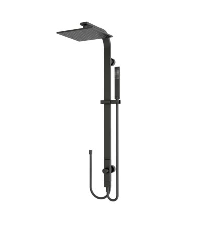 Nero Astra Rain Square Twin Shower Double Hose Matte Black | NR281305dMB