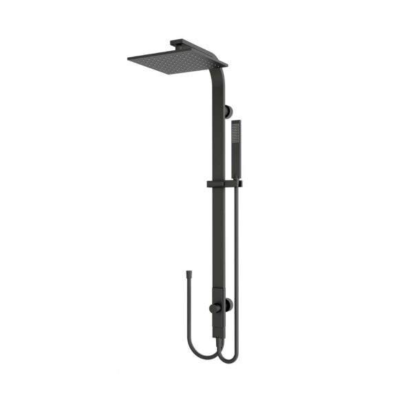 Nero Astra Rain Square Twin Shower Double Hose Matte Black | NR281305dMB