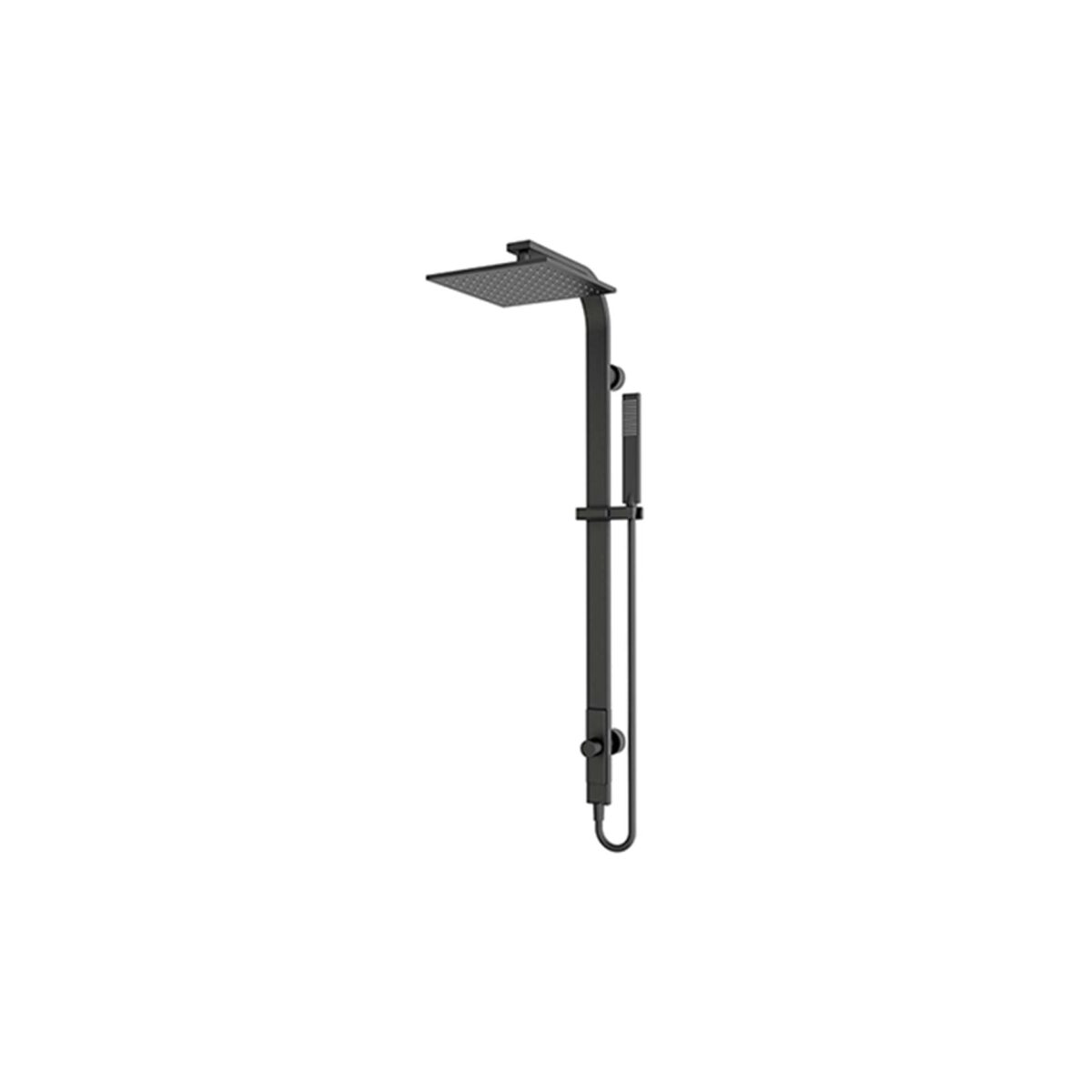 Nero Astra Rain Square Twin Shower Single Hose Matte Black | NR281305cMB