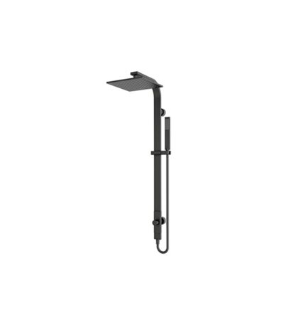 Nero Astra Rain Square Twin Shower Single Hose Matte Black | NR281305cMB