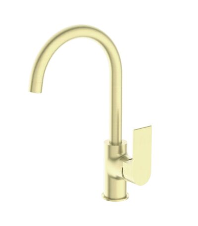Nero Bianca Kitchen Mixer Gooseneck Spout Brushed Gold | NR321506BG