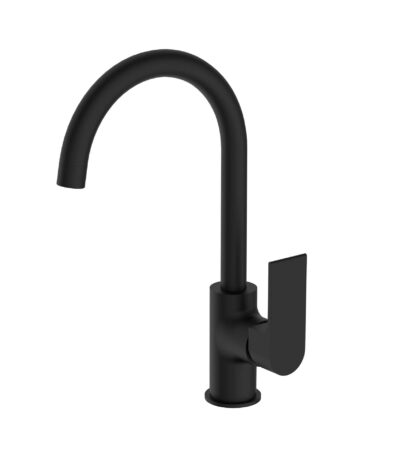 Nero Bianca Kitchen Mixer Gooseneck Spout Matte Black | NR321506MB