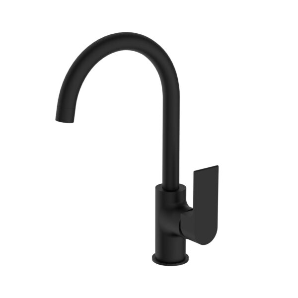 Nero Bianca Kitchen Mixer Gooseneck Spout Matte Black | NR321506MB