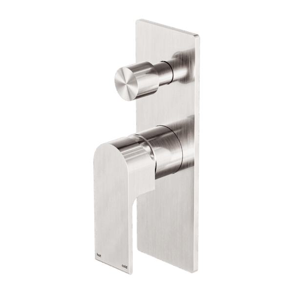 Nero Bianca Shower Mixer With Divertor Brushed Nickel | NR321511ABN