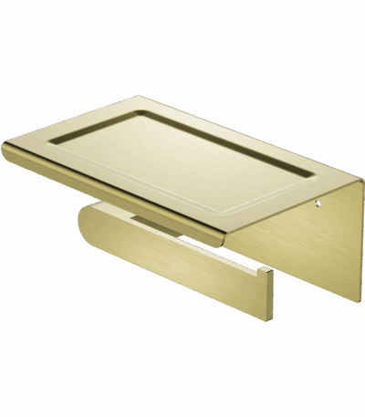 Nero Bianca Toilet Roll Holder With Phone Holder Brushed Gold | NR9086aBG