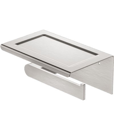 Nero Bianca Toilet Roll Holder With Phone Holder Brushed Nickel | NR9086aBN