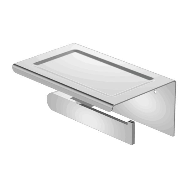 Nero Bianca Toilet Roll Holder With Phone Holder Chrome | NR9086aCH