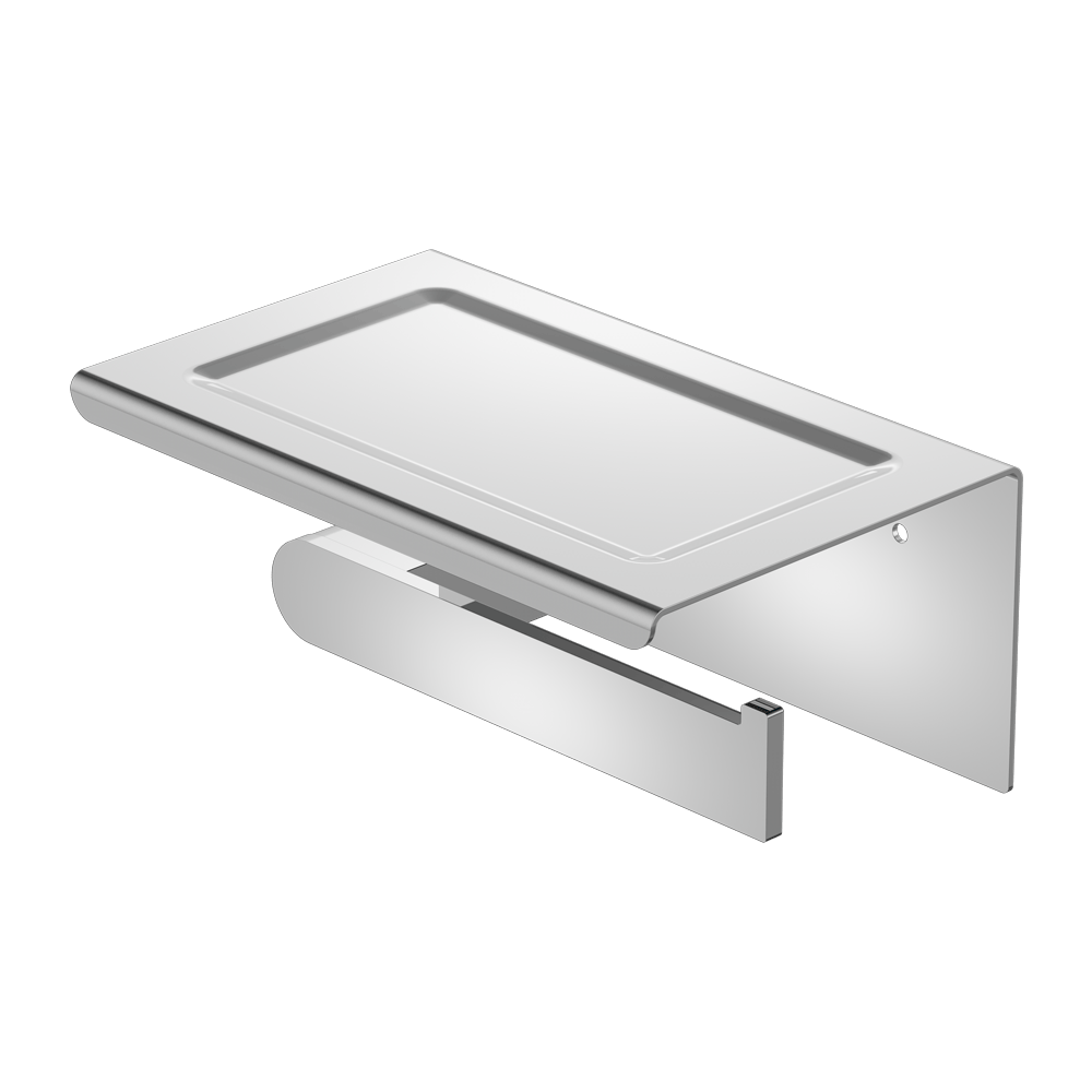 Nero Bianca Toilet Roll Holder With Phone Holder Chrome | NR9086aCH