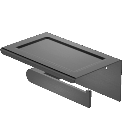 Nero Bianca Toilet Roll Holder With Phone Holder Gun Metal | NR9086aGM