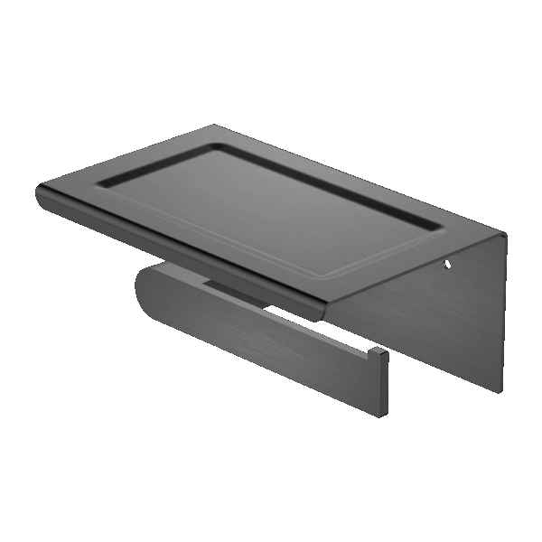 Nero Bianca Toilet Roll Holder With Phone Holder Gun Metal | NR9086aGM