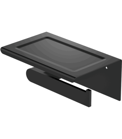Nero Bianca Toilet Roll Holder With Phone Holder Matte Black | NR9086aMB