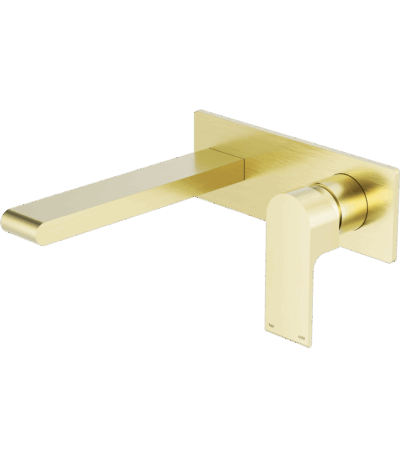 Nero Bianca Wall Basin/Bath Mixer 230mm Brushed Gold | NR321510BBG