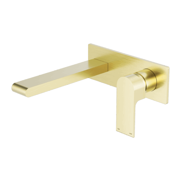 Nero Bianca Wall Basin/Bath Mixer 230mm Brushed Gold | NR321510BBG
