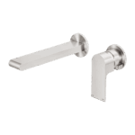 Nero Bianca Wall Basin/Bath Mixer Separate Back Plate 187mm Brushed Nickel | NR321510EBN
