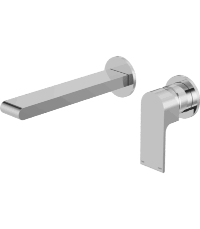 Nero Bianca Wall Basin/Bath Mixer Separate Back Plate 187mm Chrome | NR321510ECH