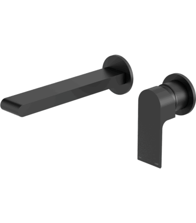 Nero Bianca Wall Basin/Bath Mixer Separate Back Plate 187mm Matte Black | NR321510EMB