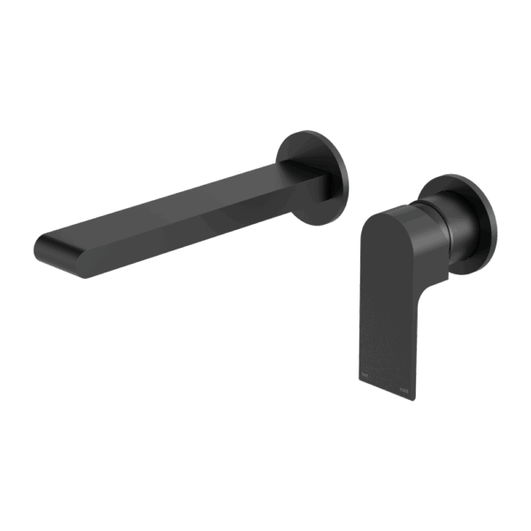 Nero Bianca Wall Basin/Bath Mixer Separate Back Plate 187mm Matte Black | NR321510EMB