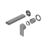 Nero Bianca Wall Basin/Bath Mixer Separate Back Plate 187mm Trim Kits Only Gun Metal | NR321510ETGM