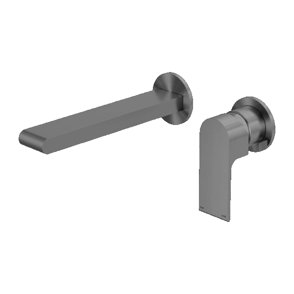 Nero Bianca Wall Basin/Bath Mixer Separate Back Plate 230mm Gun Metal | NR321510FGM
