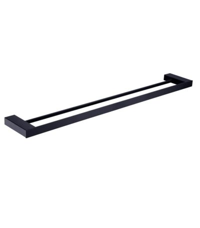 Nero Celia Double Towel Rail 800mm Matte Black | NR4630dMB