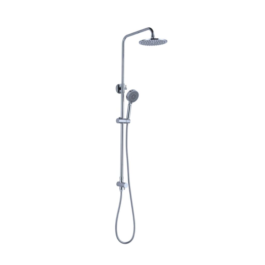 Nero Dolce Round Twin Shower Bottom Inlet Chrome | NR280705cbCH
