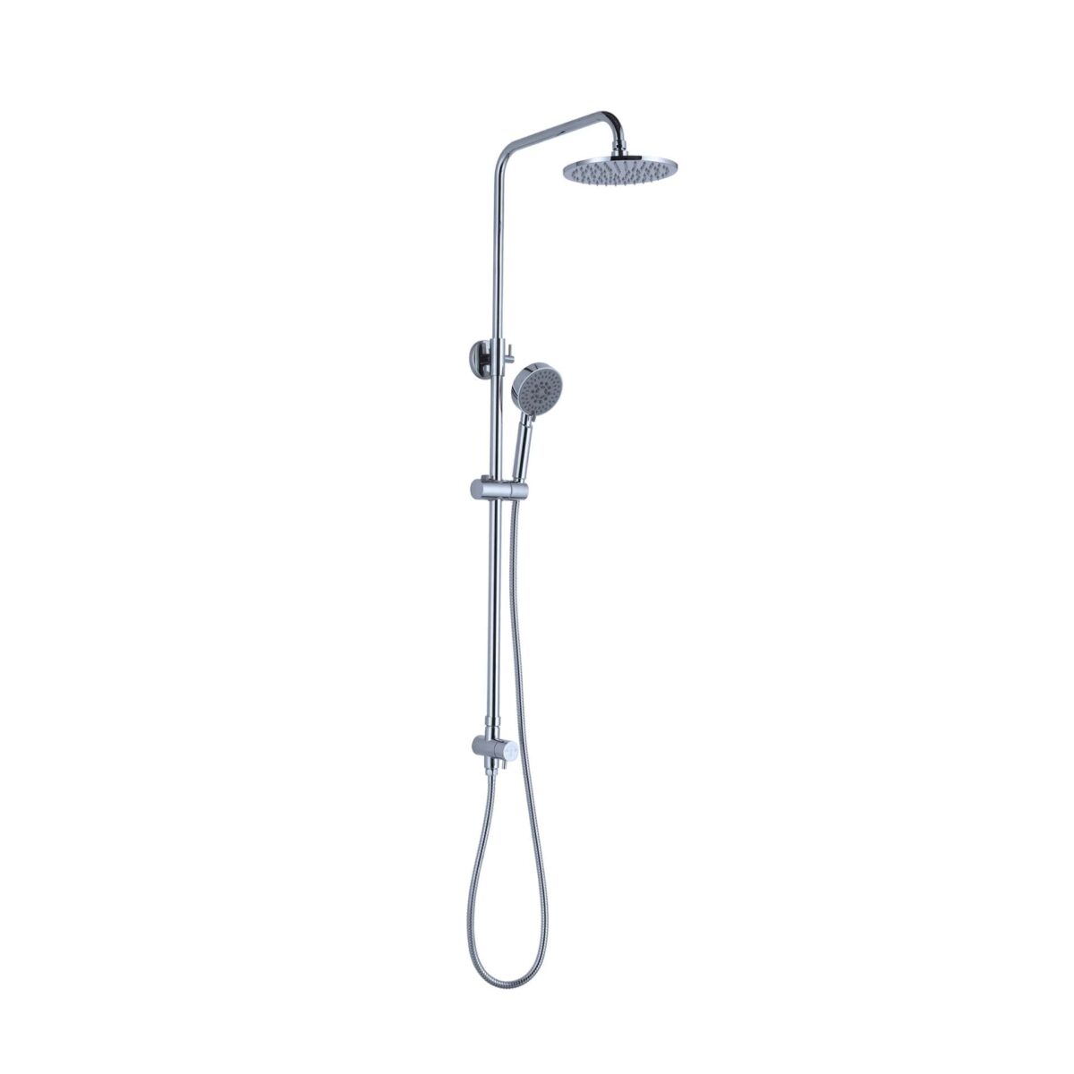 Nero Dolce Round Twin Shower Bottom Inlet Chrome | NR280705cbCH