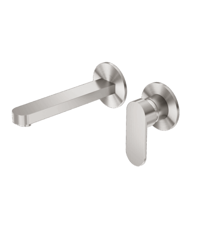 Nero Ecco Wall Basin/Bath Mixer Separate Back Plate Brushed Nickel | NR301310bBN