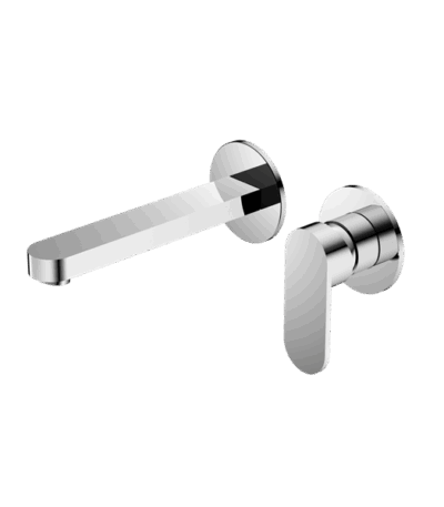 Nero Ecco Wall Basin/Bath Mixer Separate Back Plate Chrome | NR301310bCH