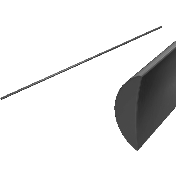 Nero Half Round Water Seal Rail 750mm Gun Metal | NRSH401GM