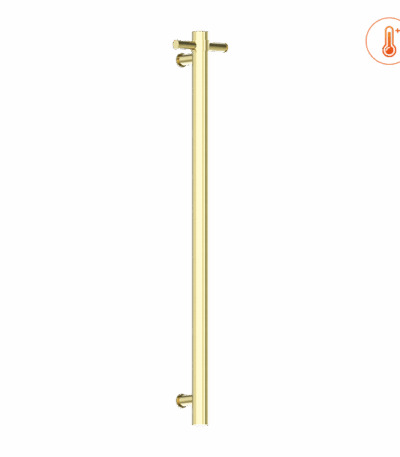 Nero Heated Vertical Towel Rail Brushed Gold | NRV900HBG