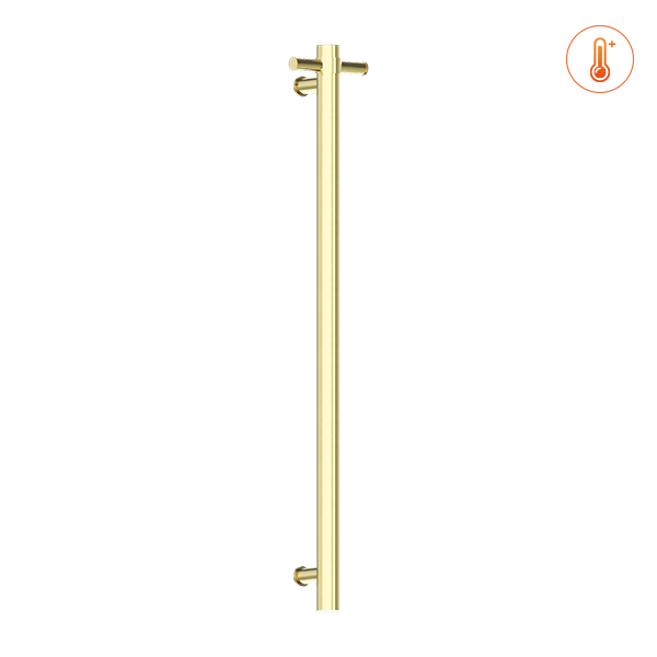Nero Heated Vertical Towel Rail Brushed Gold | NRV900HBG