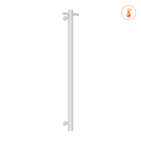 Nero Heated Vertical Towel Rail Matte White | NRV900HMW