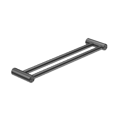 Nero Mecca Care 25mm Double Towel Grab Rail 600mm Gun Metal | NRCR2524DGM